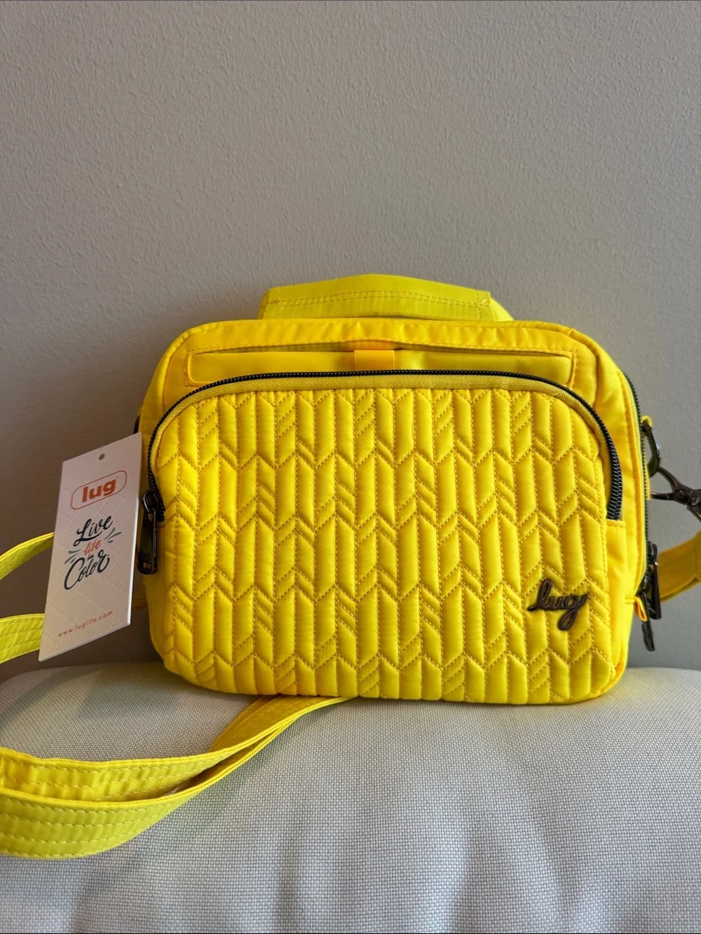 LUG Yellow Ranger mini Crossbody Bag w/ adjustable strap and top handle